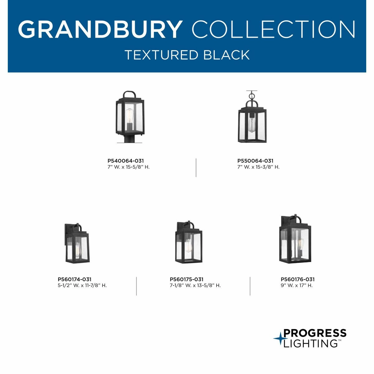 Grandbury One Light Wall Lantern Black