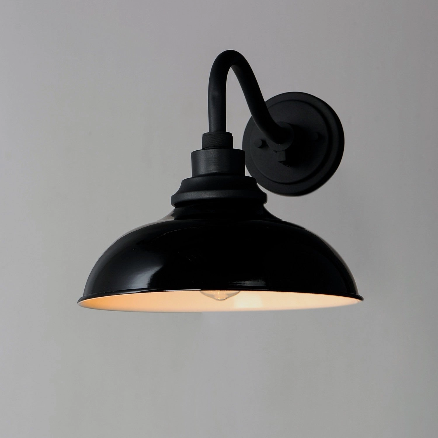Granville One Light Outdoor Wall Lantern Gloss Black / Black