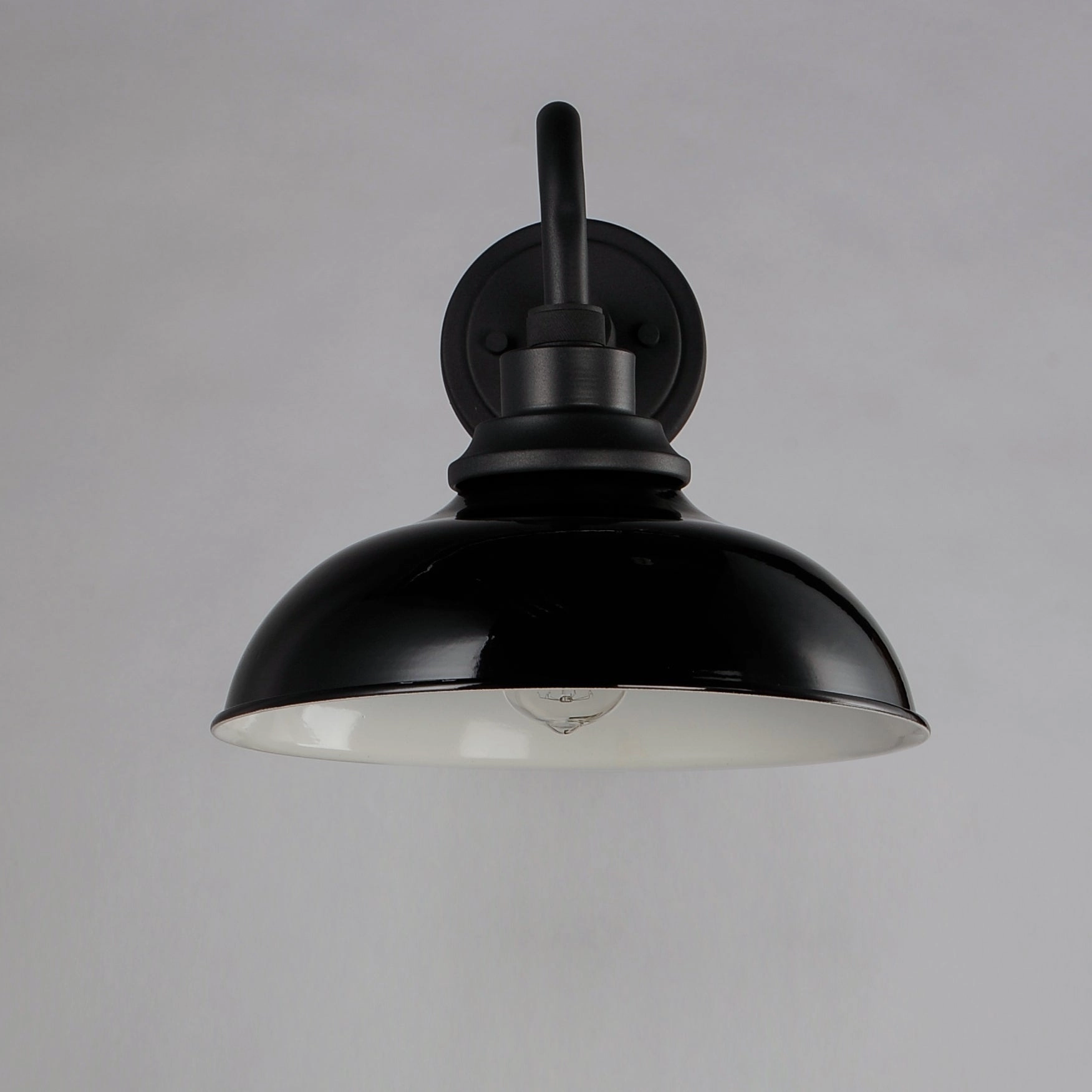 Granville One Light Outdoor Wall Lantern Gloss Black / Black