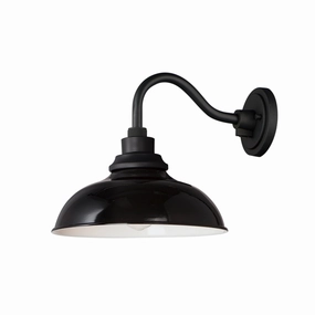 Granville One Light Outdoor Wall Lantern Gloss Black / BlackOutdoor wall sconces with motion sensor