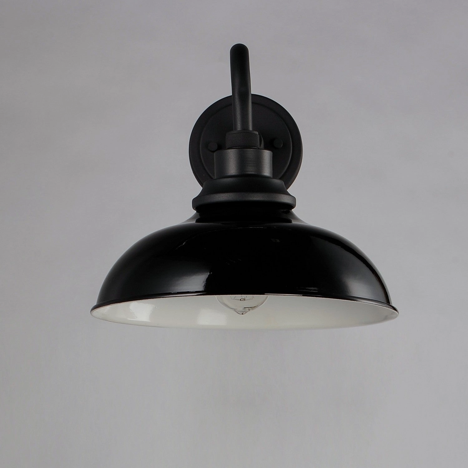 Granville One Light Outdoor Wall Lantern Gloss Black / Black