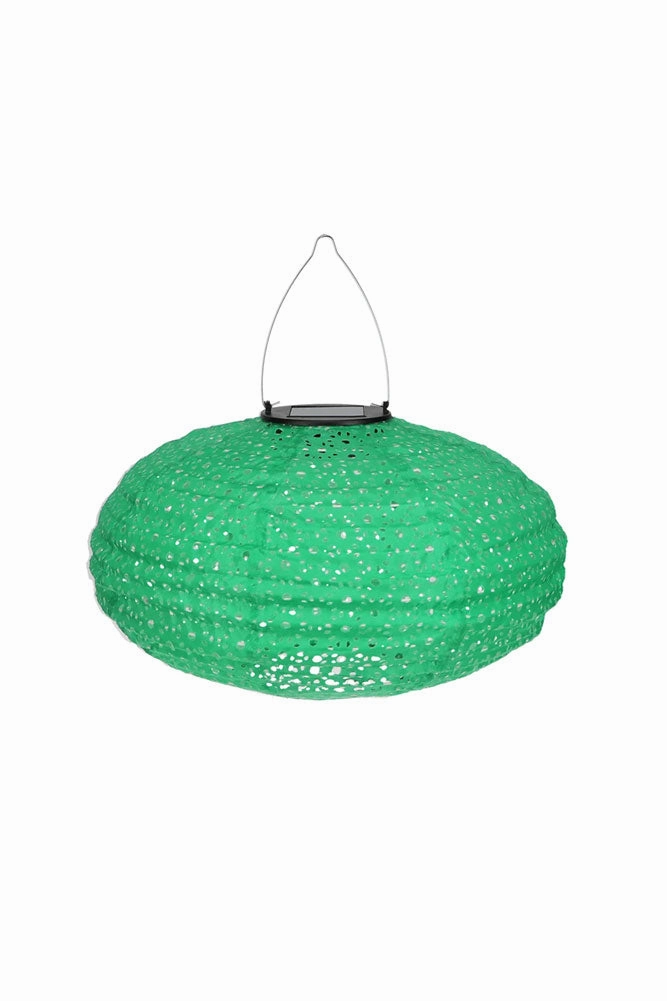 Green Hanging Outdoor Solar Lantern
