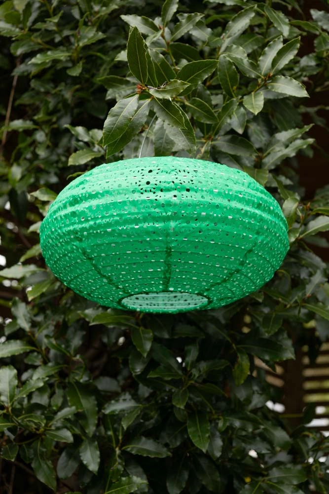 Green Hanging Outdoor Solar Lantern