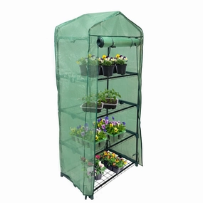 Greenhouse 4 Tier with PE Cover professional grade gardening tool kit