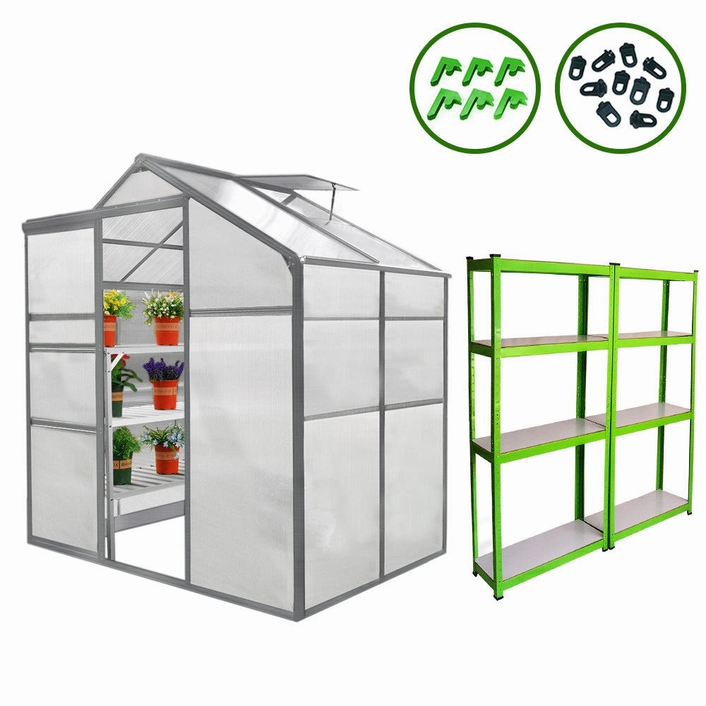 Greenhouse 6ft x 4ft And 2 x Water-resistant Racks professional grade gardening tool kit