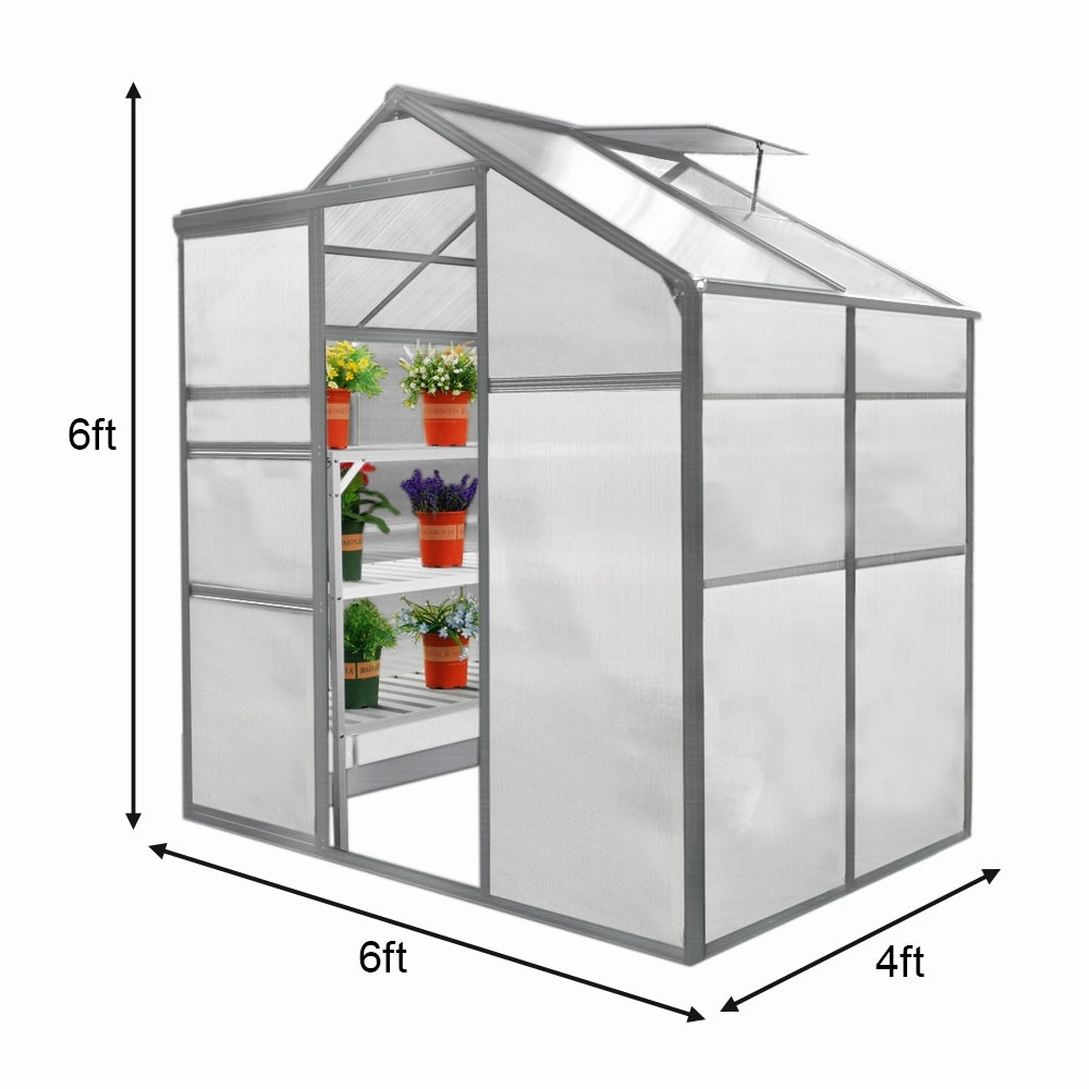 Greenhouse 6ft x 4ft And 2 x Water-resistant Racks