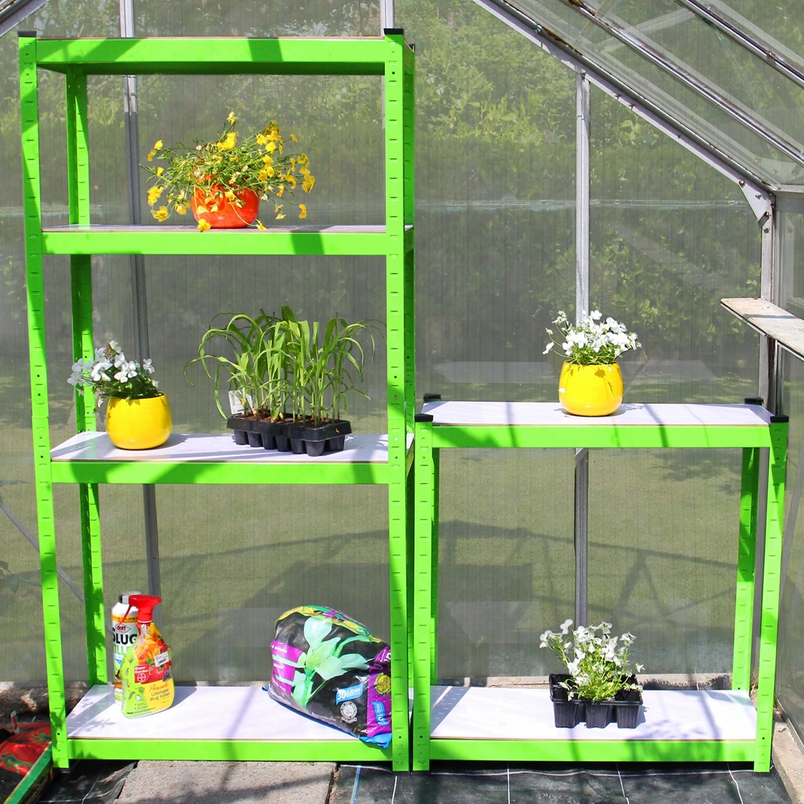 Greenhouse 6ft x 4ft And 2 x Water-resistant Racks