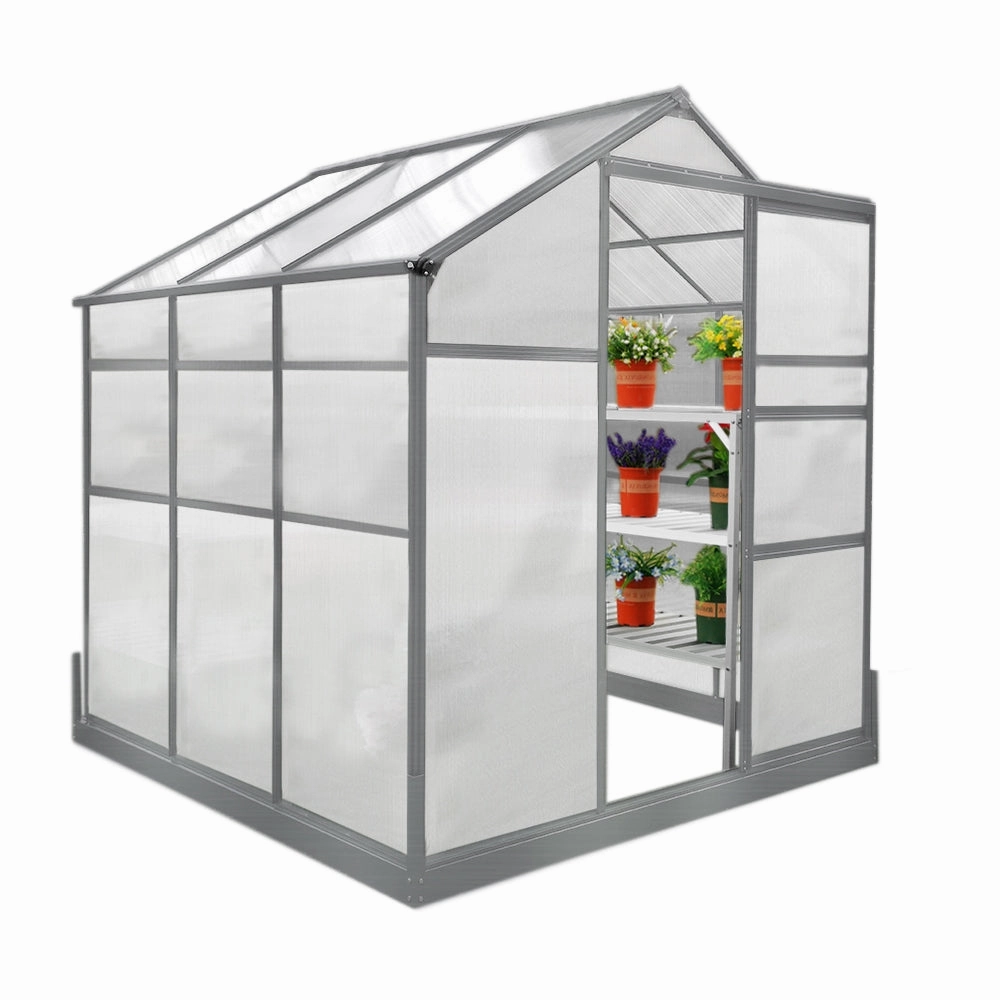 Greenhouse 6ft x 6ft With Base And 2 x Water-Resistant Racks