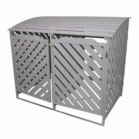 Grey Wash Double Wheelie Bin Storage compact outdoor storage solutions