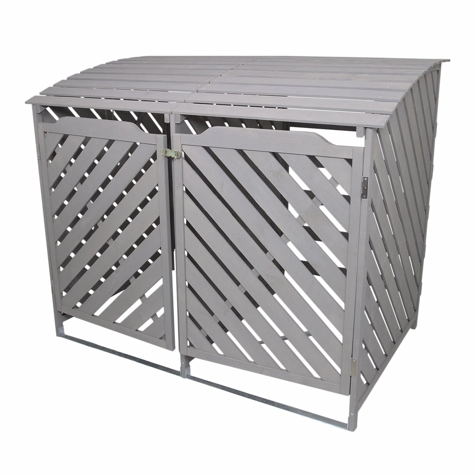 Grey Wash Double Wheelie Bin Storage compact outdoor storage solutions