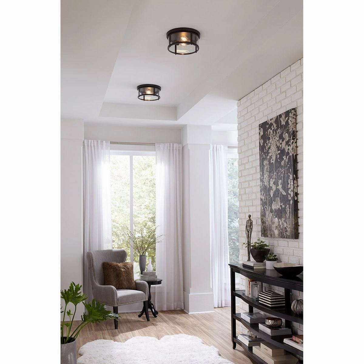 Gunther 2-Light Outdoor Flush Mount