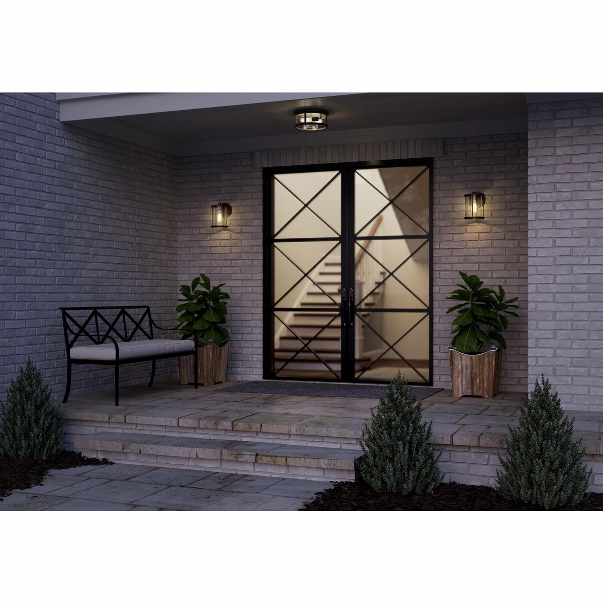Gunther 2-Light Outdoor Flush Mount