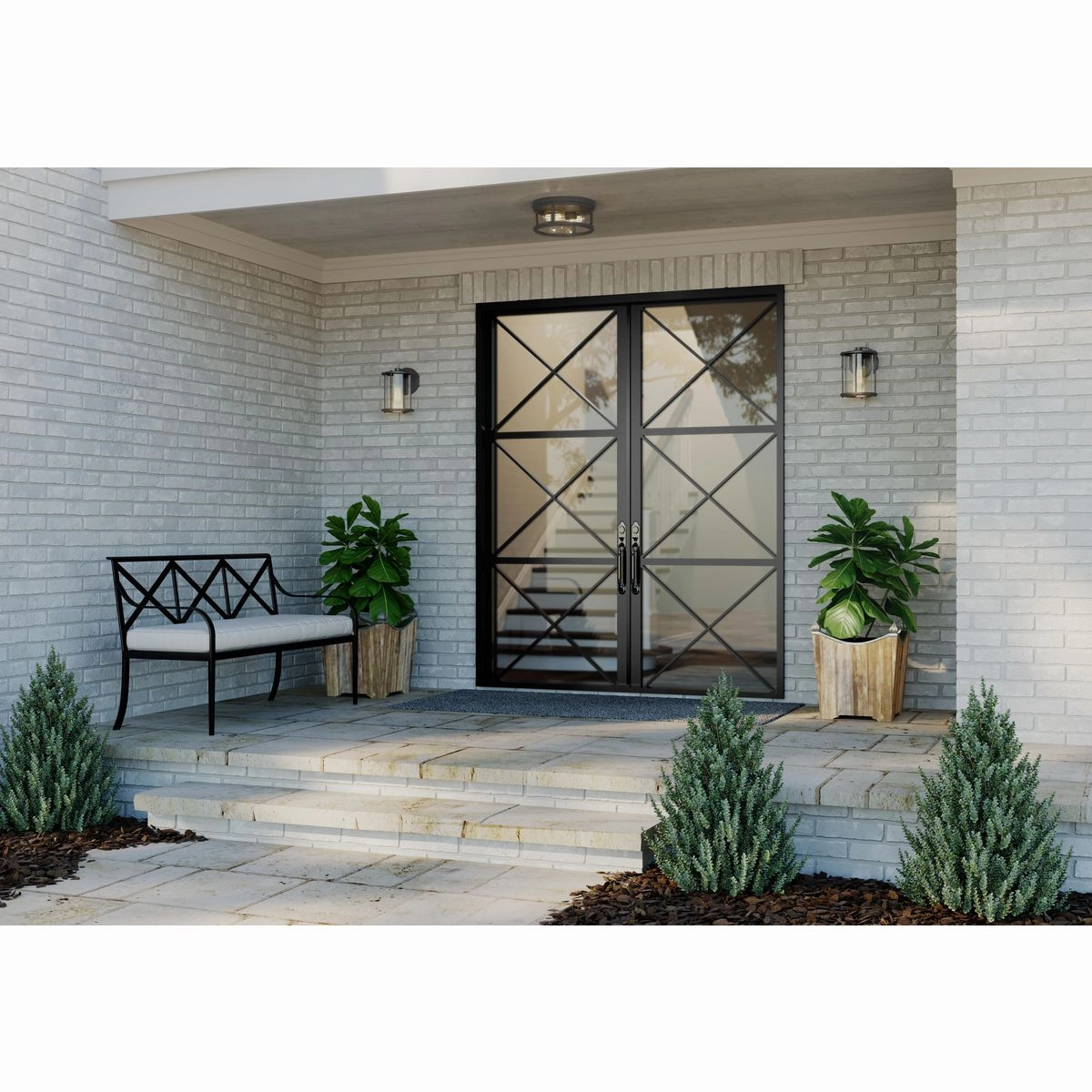 Gunther 2-Light Outdoor Flush Mount