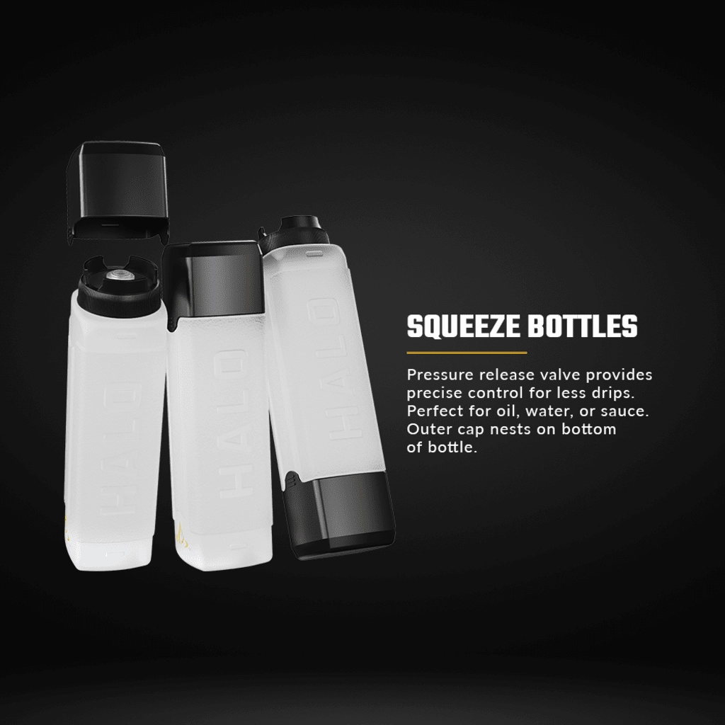 Halo Elite Squeeze Bottle Pack HZ-3027Stainless steel BBQ tool set
