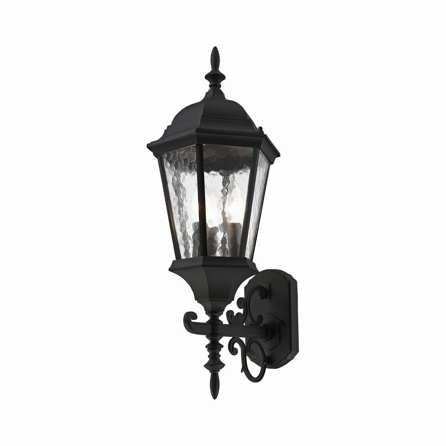 Hamilton Three Light Outdoor Wall Lantern Textured Black