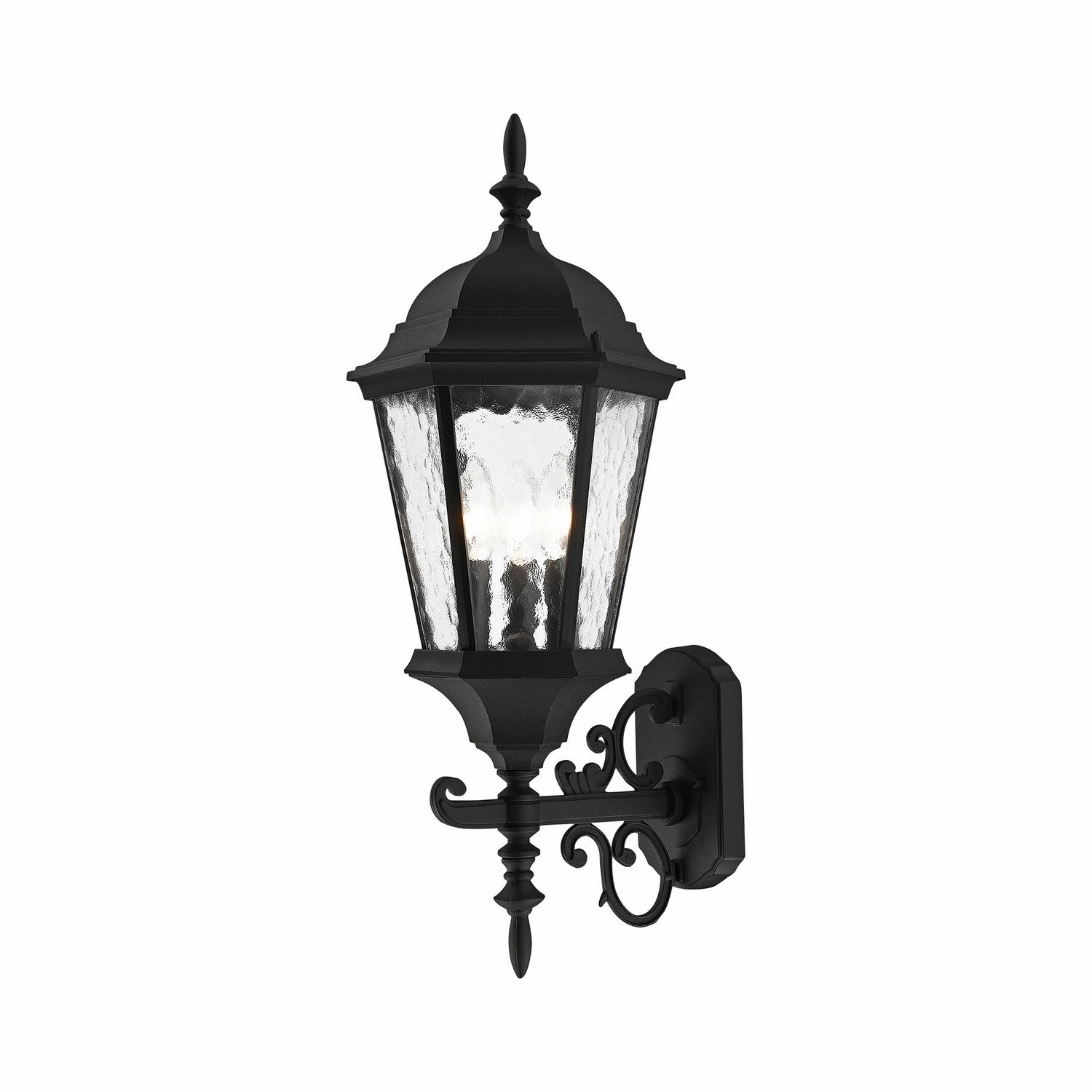 Hamilton Three Light Outdoor Wall Lantern Textured Black