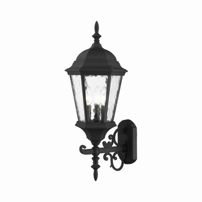 Hamilton Three Light Outdoor Wall Lantern Textured BlackOutdoor wall sconces with motion sensor