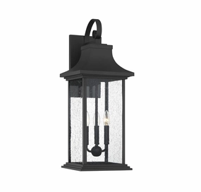 Hancock Three Light Outdoor Wall Sconce Matte BlackOutdoor wall sconces with motion sensor