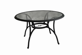 Hanlan 48" Round Outdoor Dining Table - Charcoal/Glassoutdoor patio furniture set