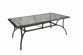Hanlan 84" Outdoor Dining Table - Charcoal/Glassoutdoor patio furniture set