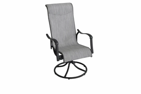 Hanlan Outdoor Swivel Sling Dining Chair - Set of 2 - Charcoal/Light Greyoutdoor patio furniture set