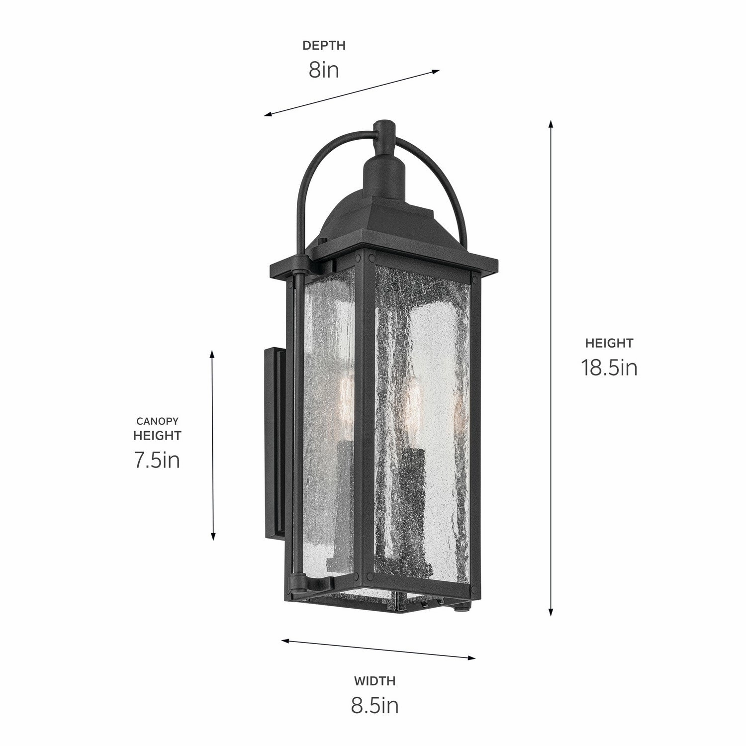 Harbor Row Two Light Outdoor Wall Mount Textured Black