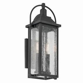 Harbor Row Two Light Outdoor Wall Mount Textured BlackOutdoor wall sconces with motion sensor