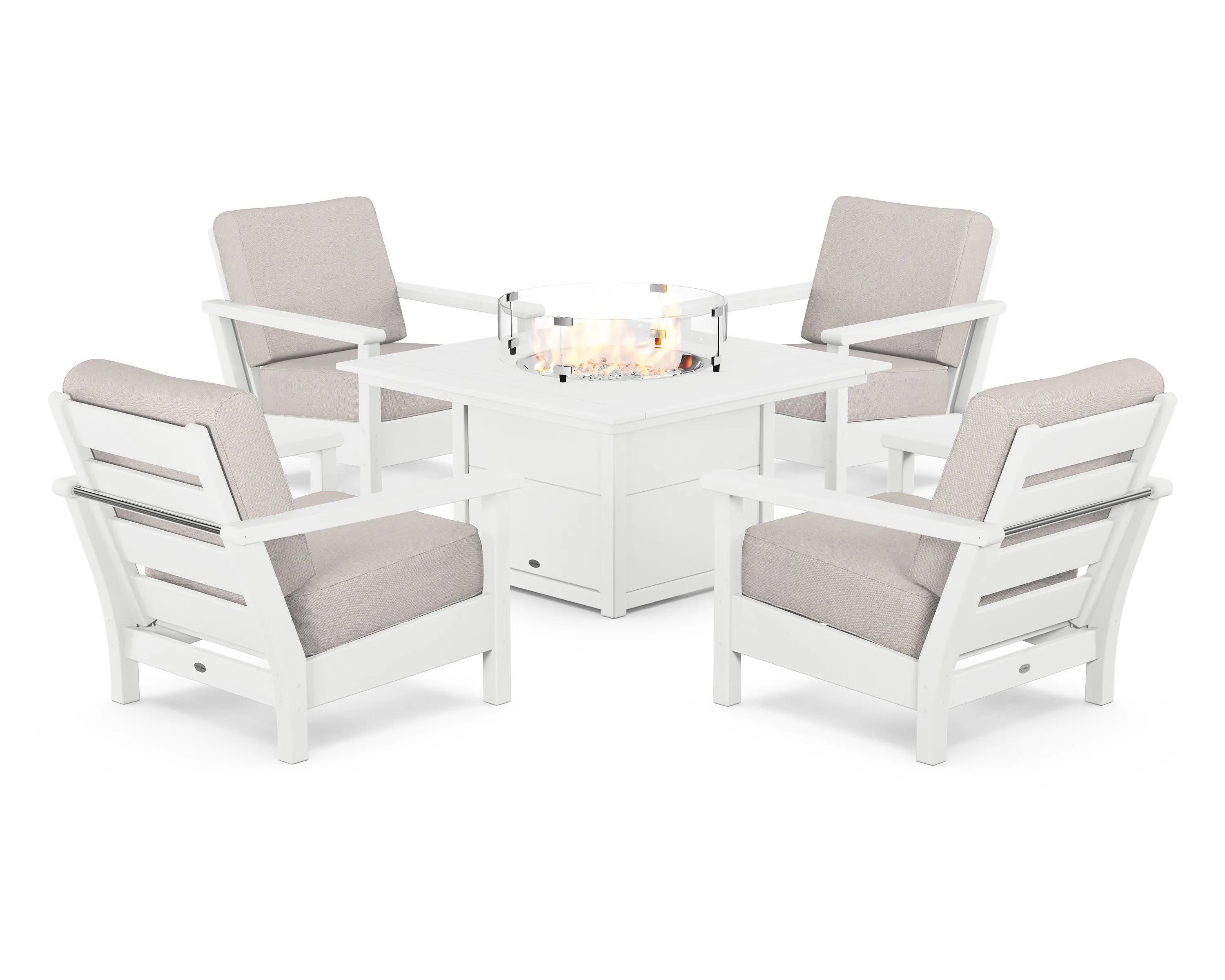 Harbour 5-Piece Conversation Set with Fire Pit Table