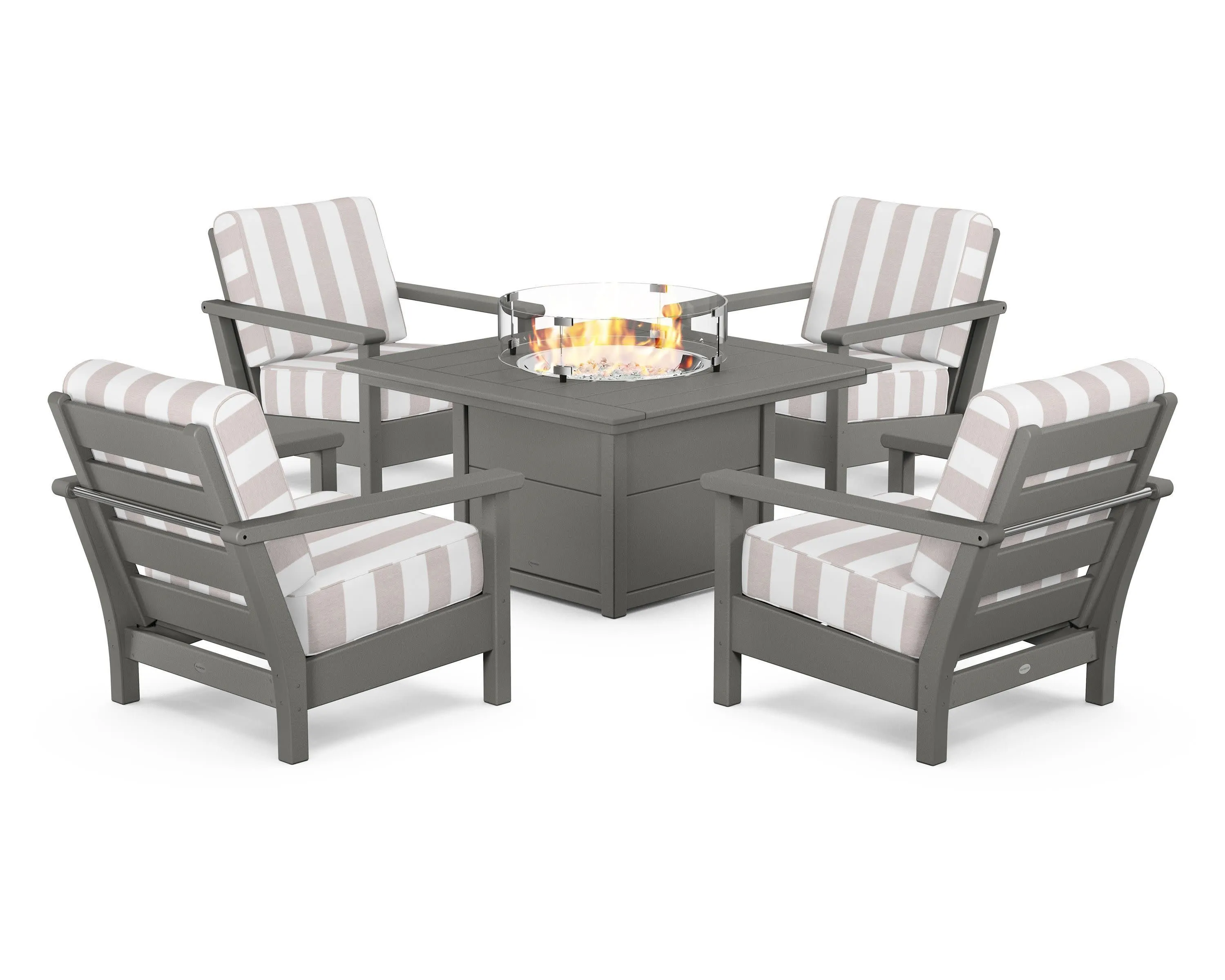 Harbour 5-Piece Conversation Set with Fire Pit Table