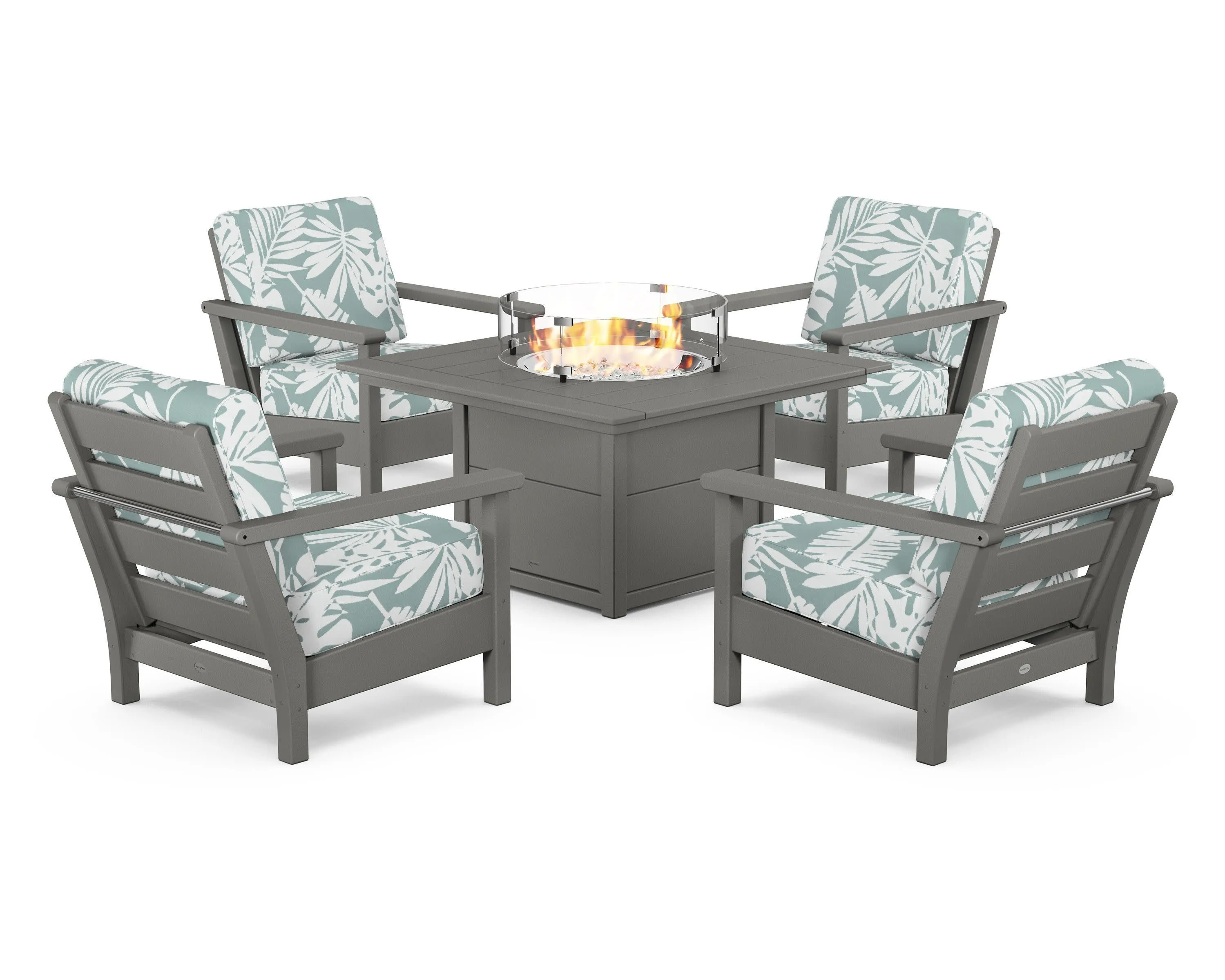 Harbour 5-Piece Conversation Set with Fire Pit Table
