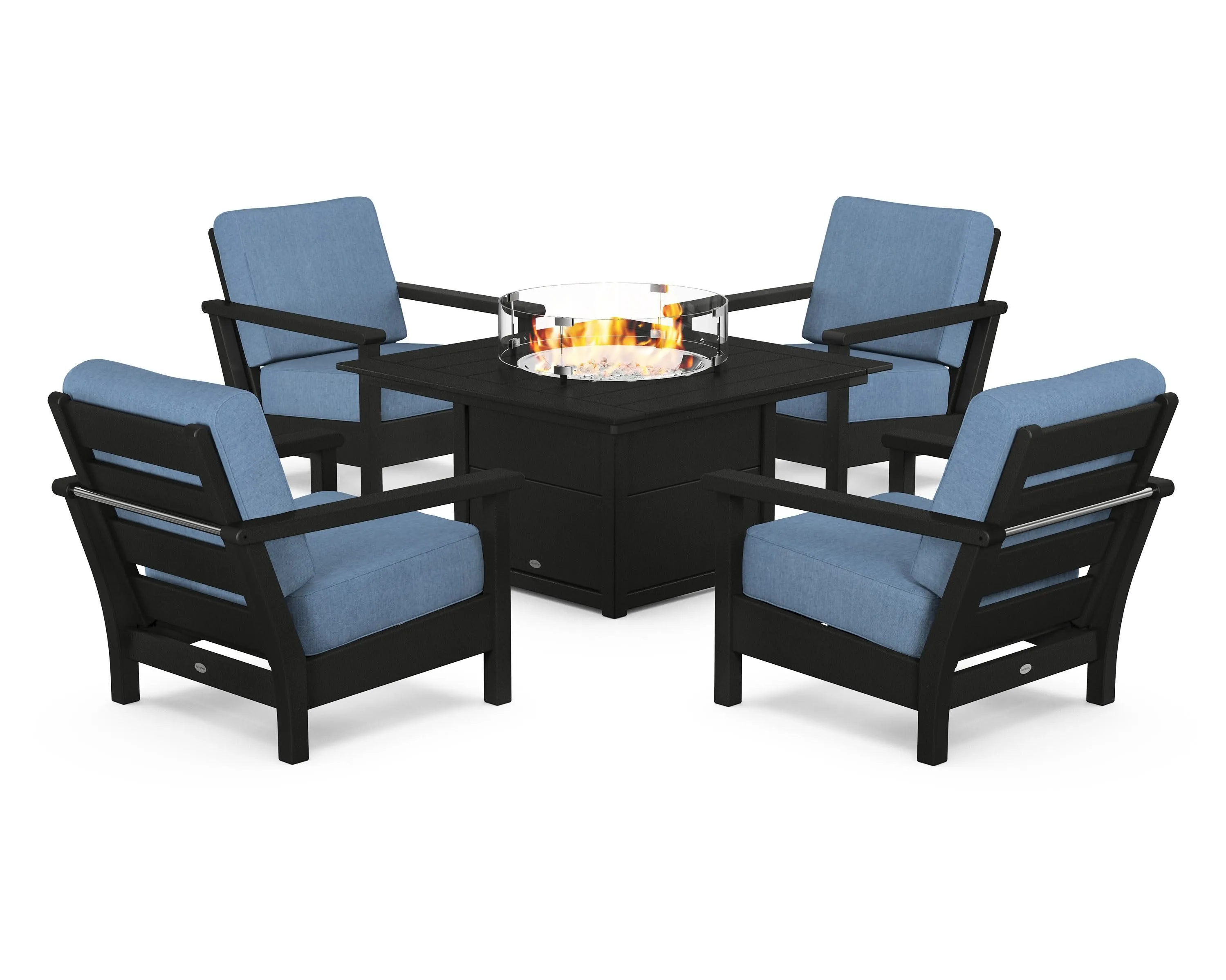 Harbour 5-Piece Conversation Set with Fire Pit Table