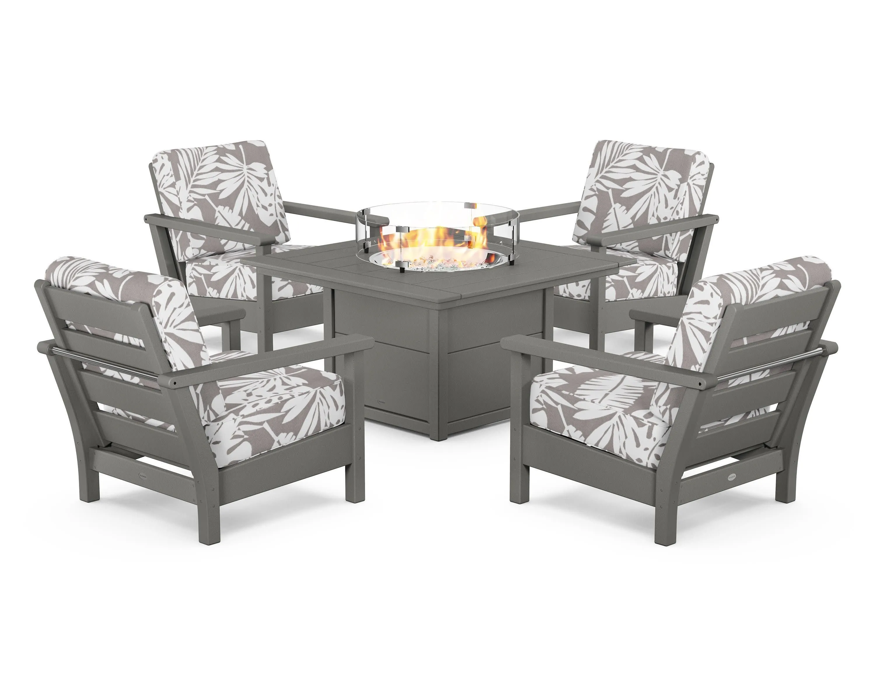 Harbour 5-Piece Conversation Set with Fire Pit Table
