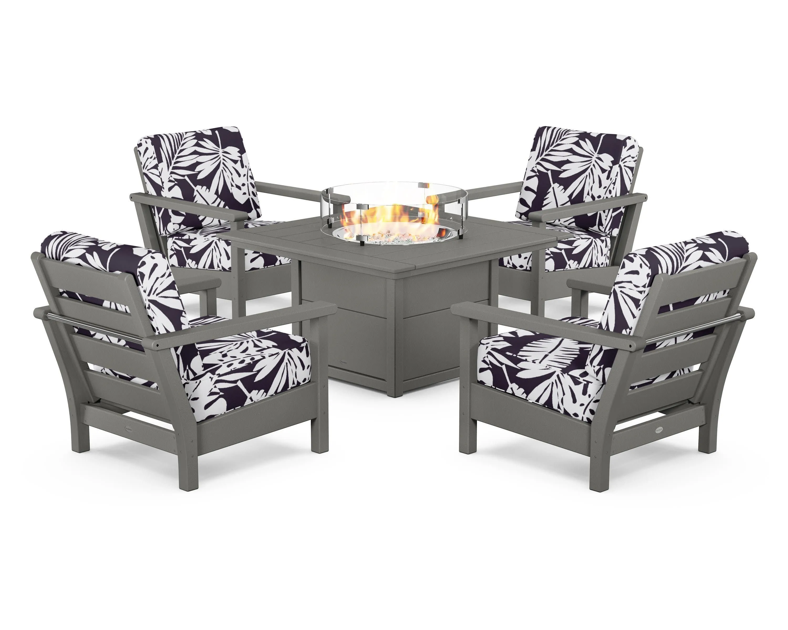 Harbour 5-Piece Conversation Set with Fire Pit Table