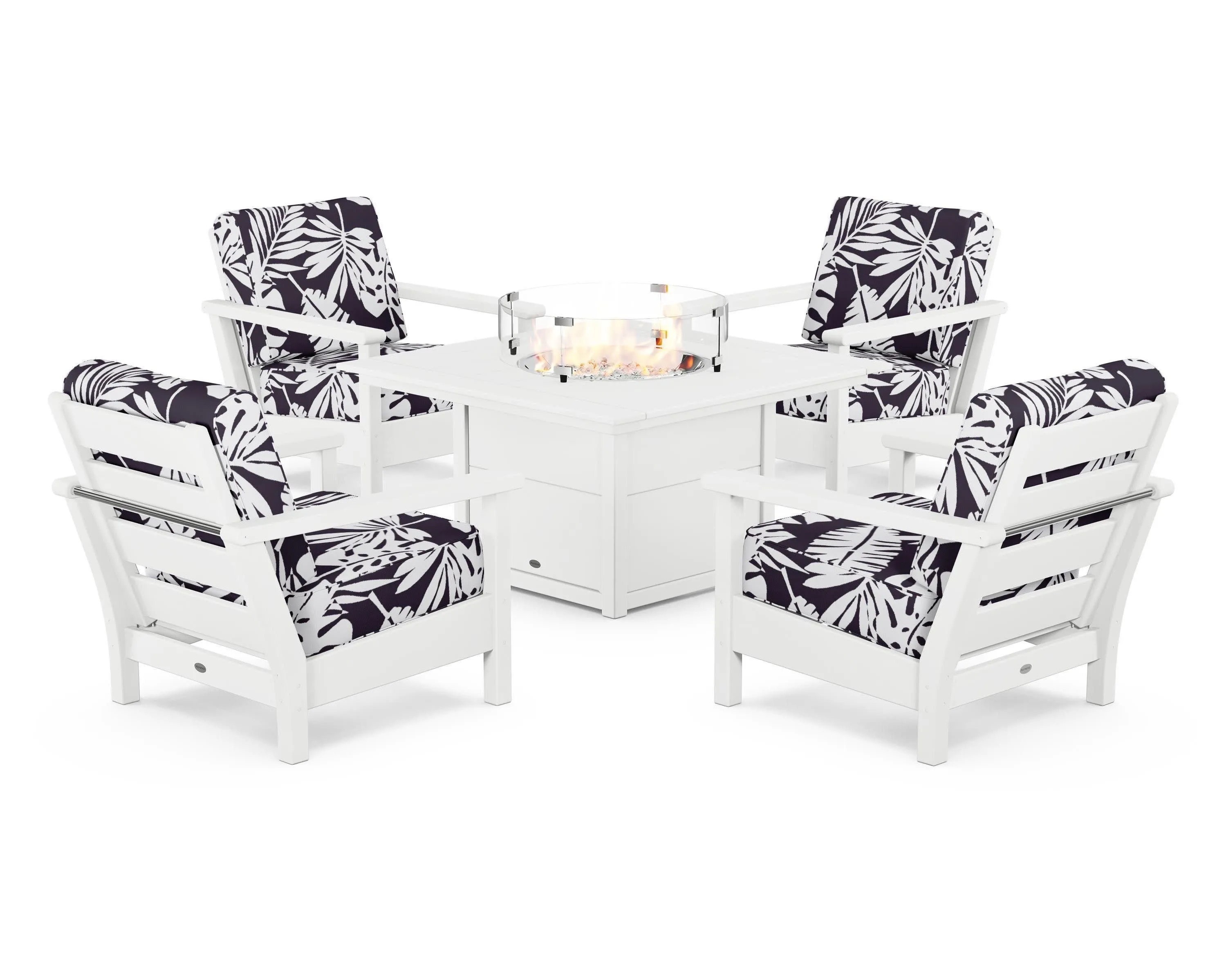 Harbour 5-Piece Conversation Set with Fire Pit Table