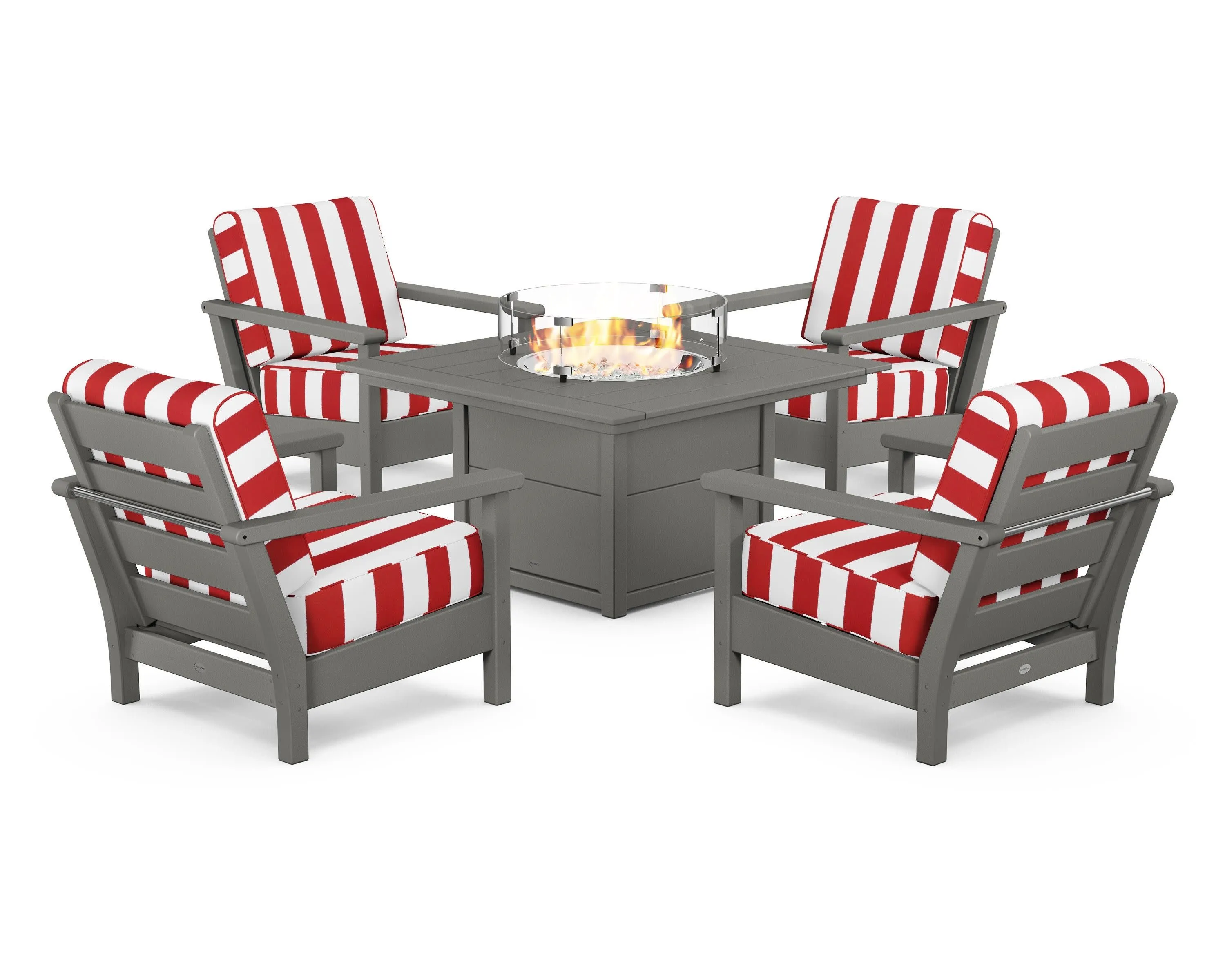 Harbour 5-Piece Conversation Set with Fire Pit Table
