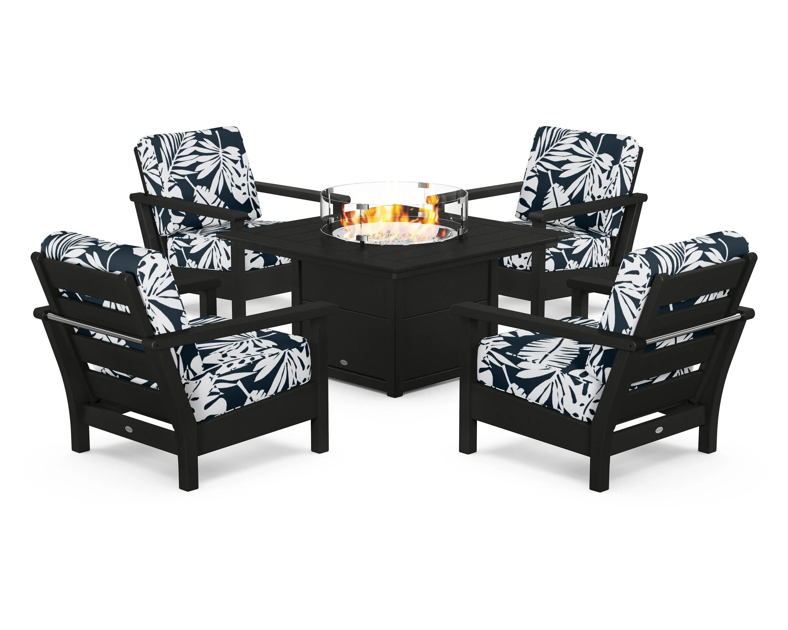 Harbour 5-Piece Conversation Set with Fire Pit Table