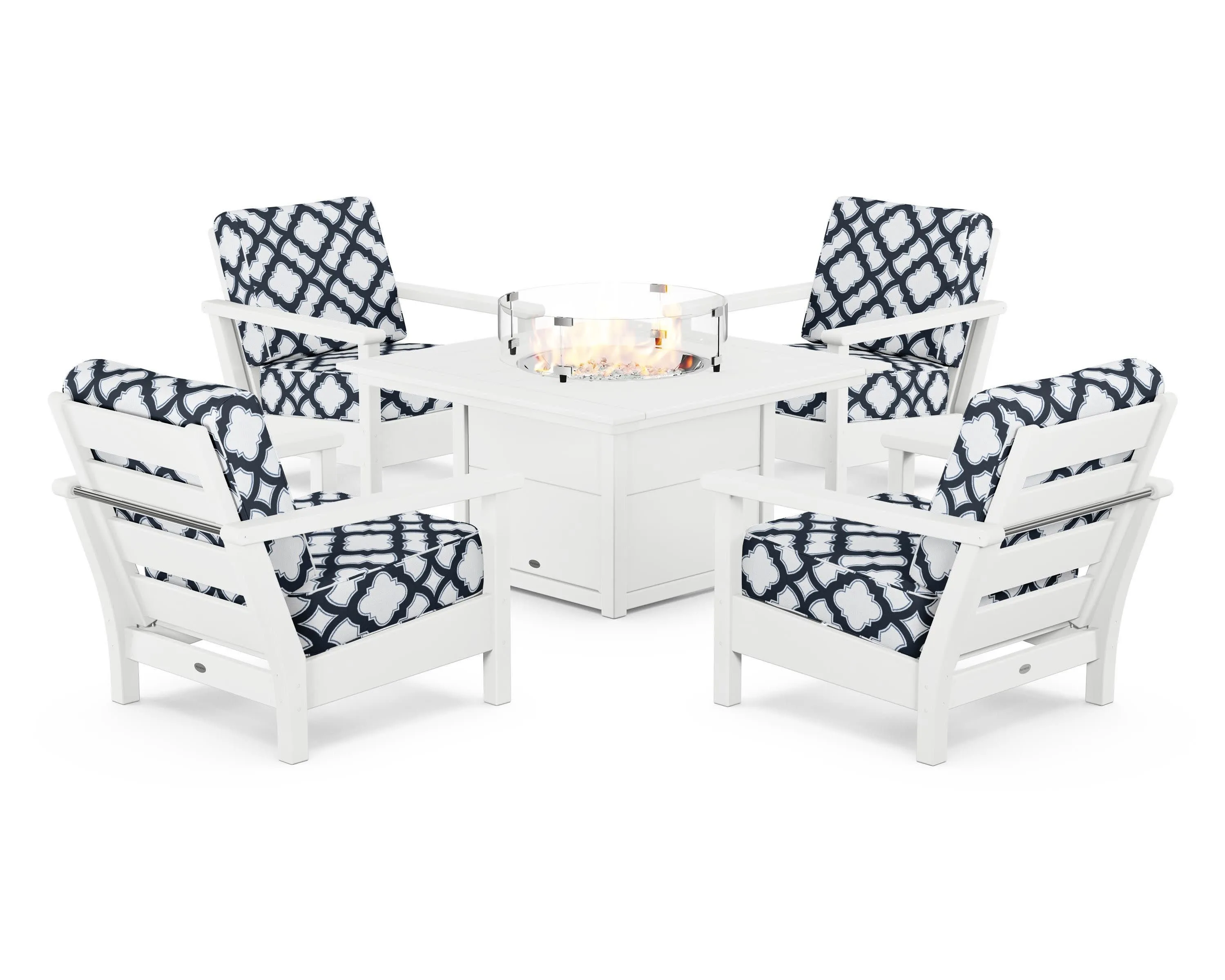 Harbour 5-Piece Conversation Set with Fire Pit Table