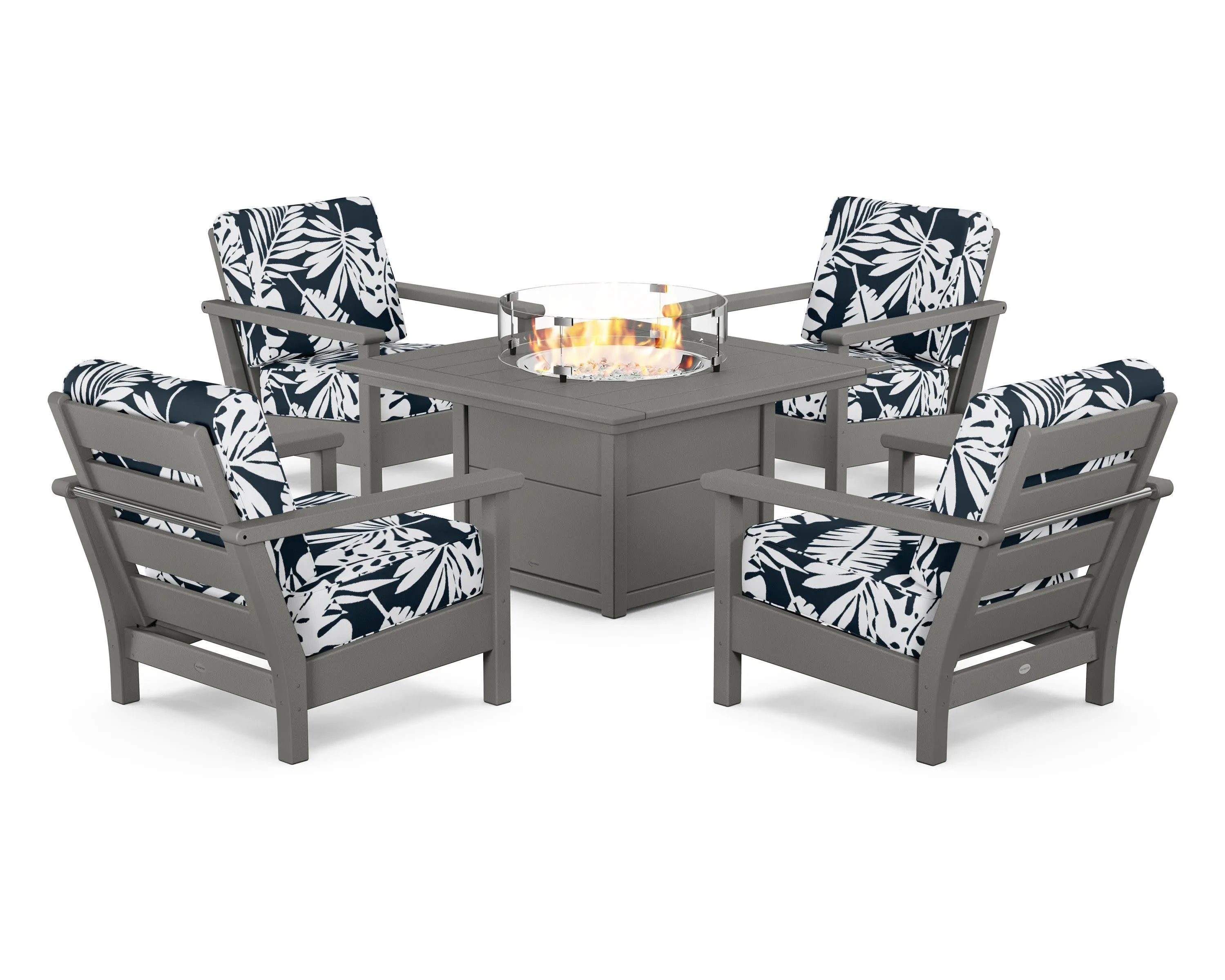 Harbour 5-Piece Conversation Set with Fire Pit Table