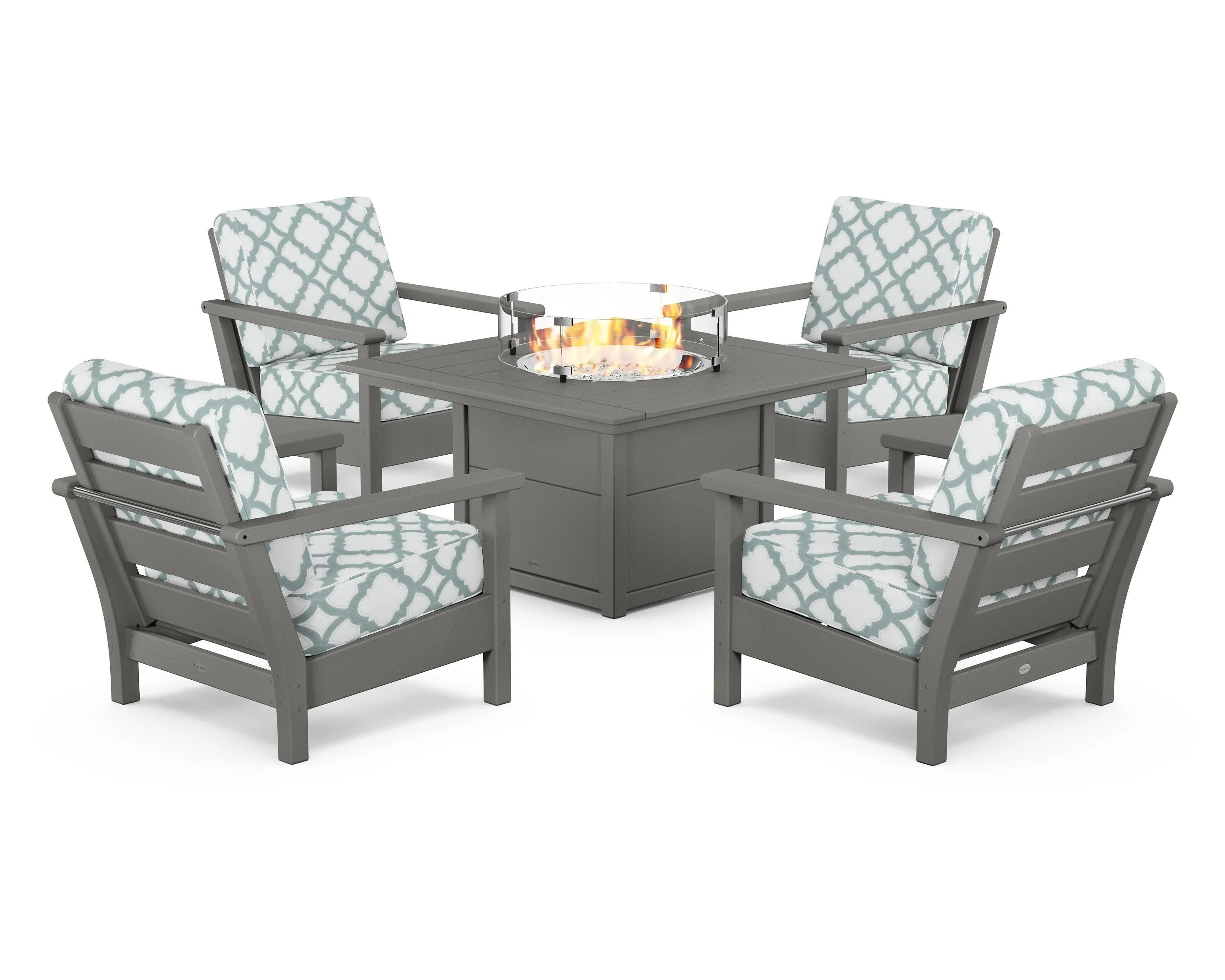 Harbour 5-Piece Conversation Set with Fire Pit Table