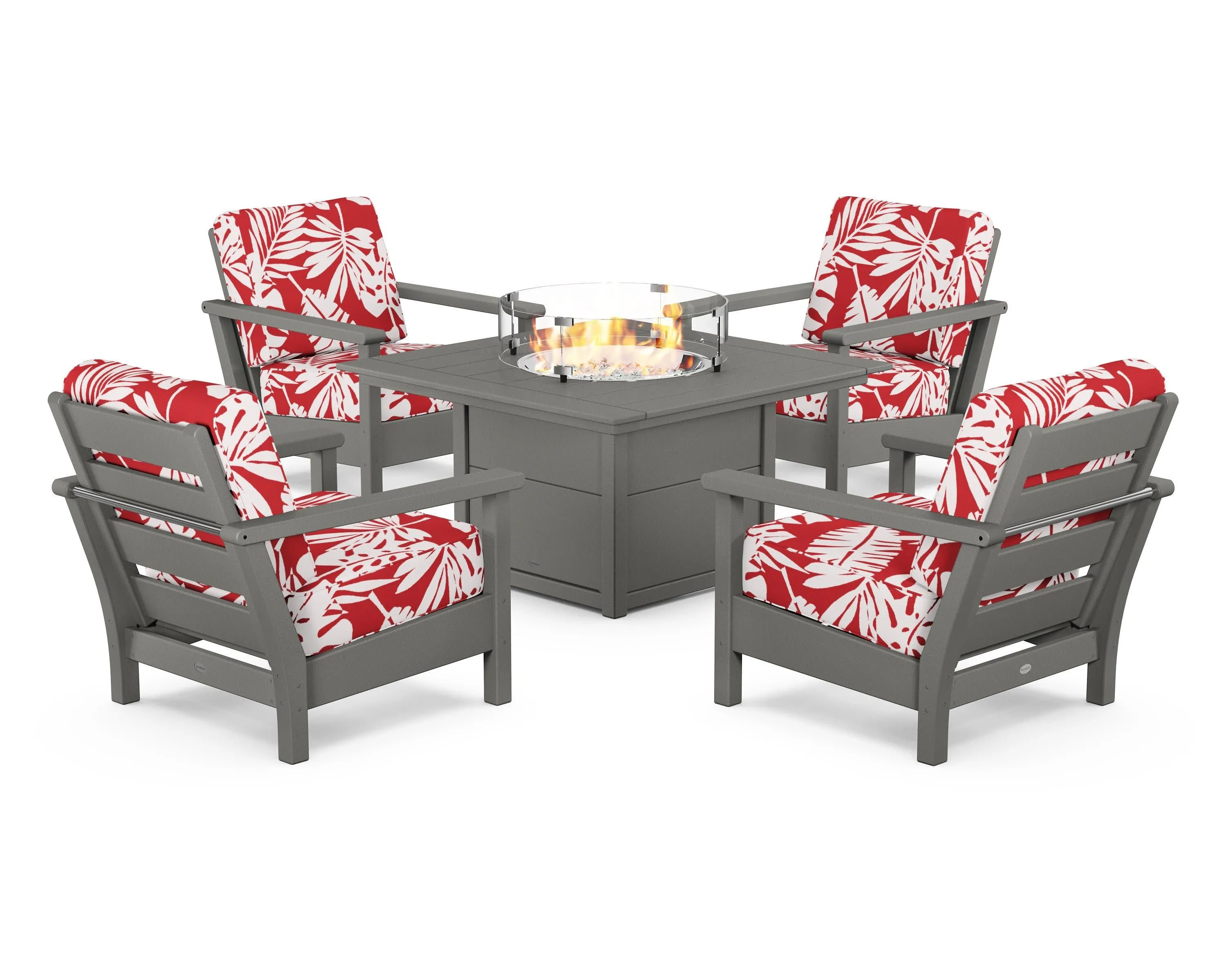 Harbour 5-Piece Conversation Set with Fire Pit Table