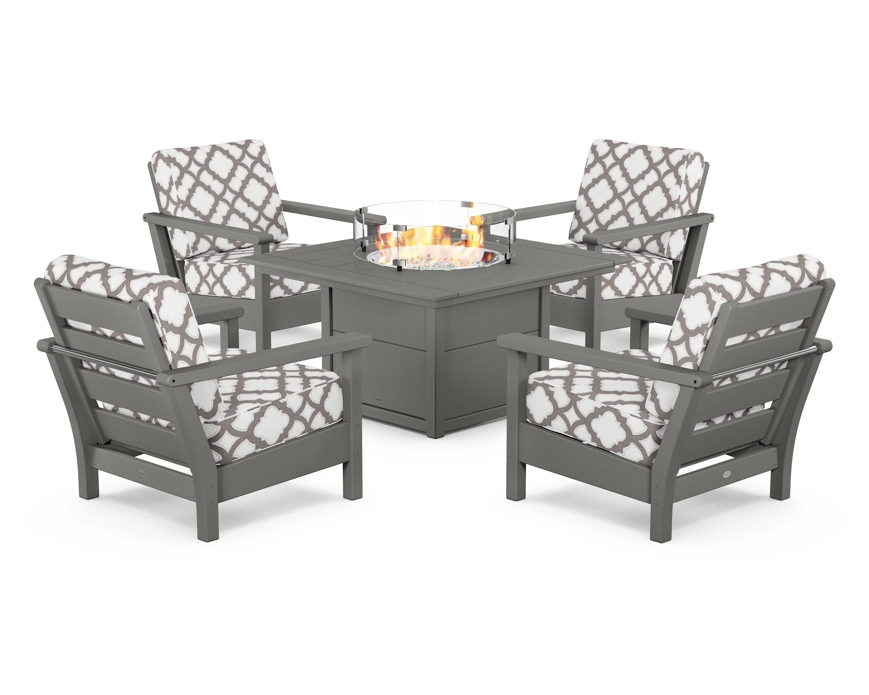 Harbour 5-Piece Conversation Set with Fire Pit Table
