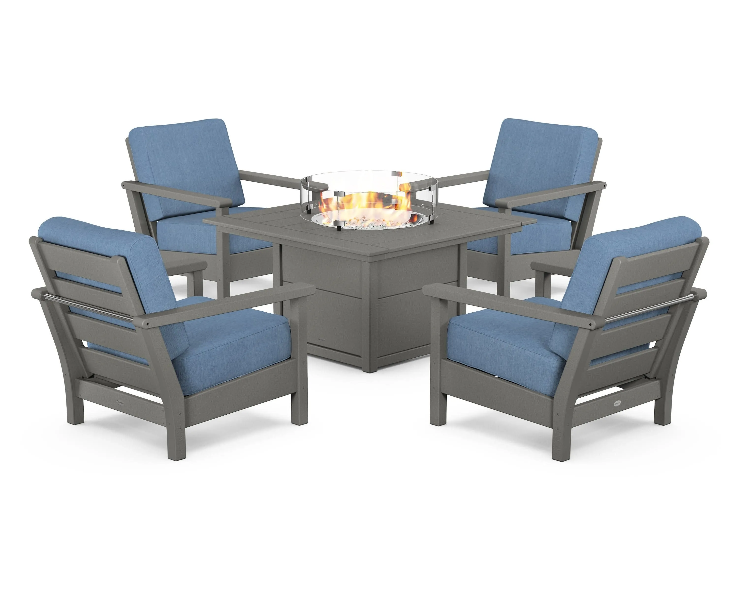 Harbour 5-Piece Conversation Set with Fire Pit Table