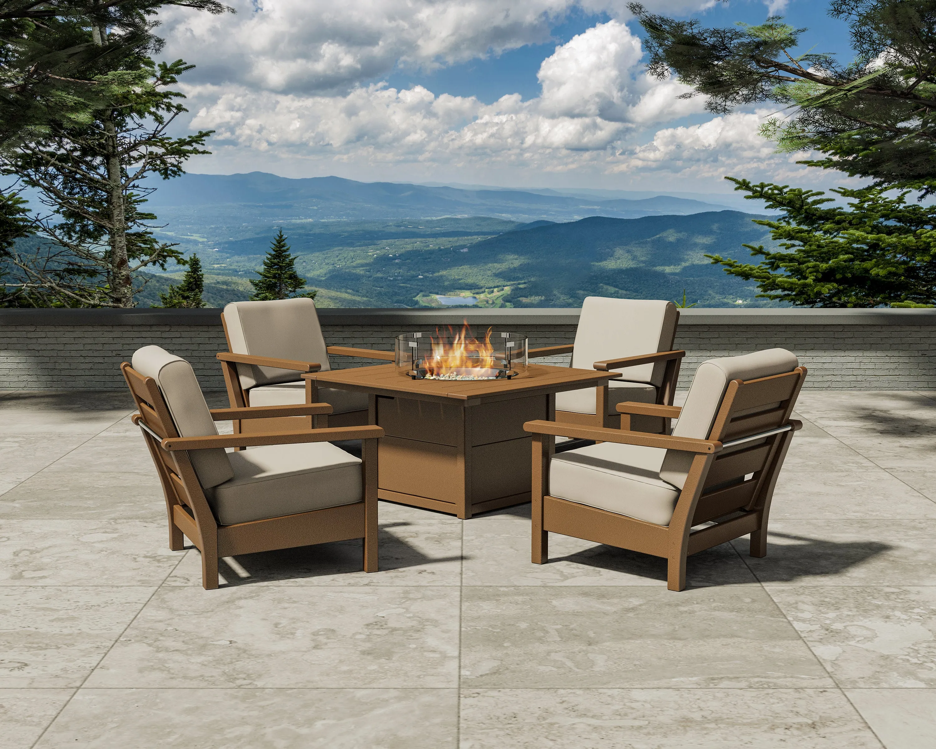 Harbour 5-Piece Conversation Set with Fire Pit Table