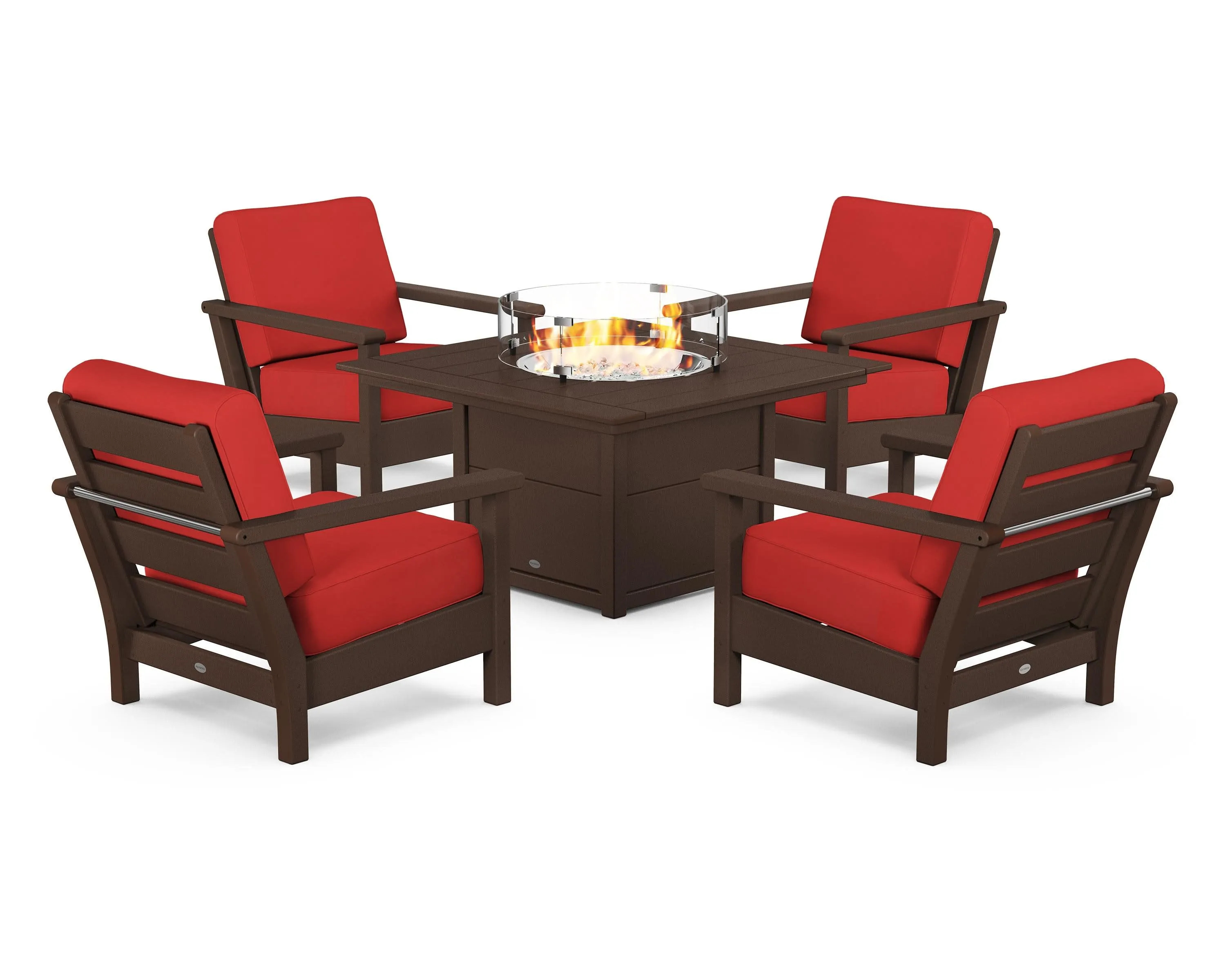 Harbour 5-Piece Conversation Set with Fire Pit Table