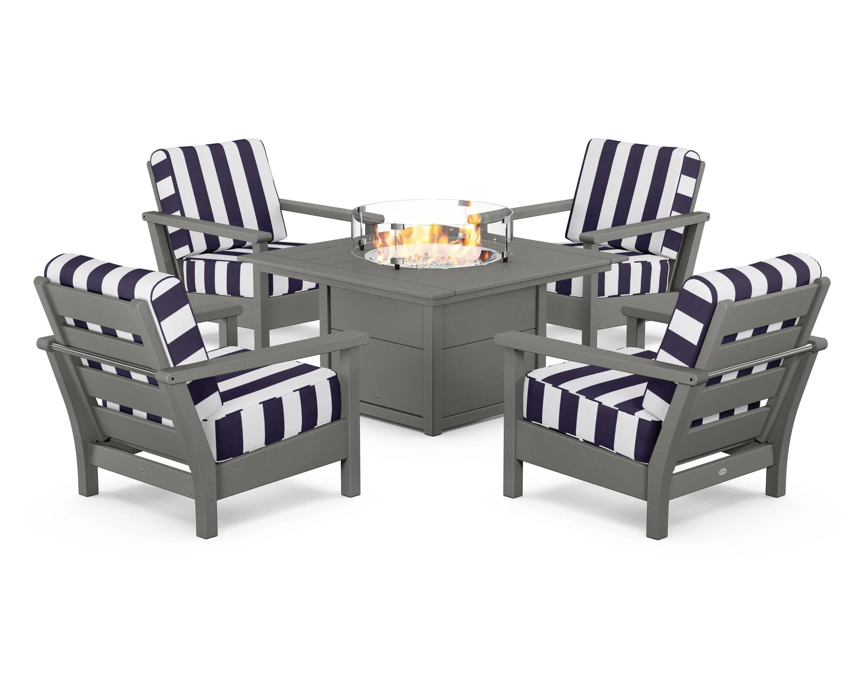 Harbour 5-Piece Conversation Set with Fire Pit Table