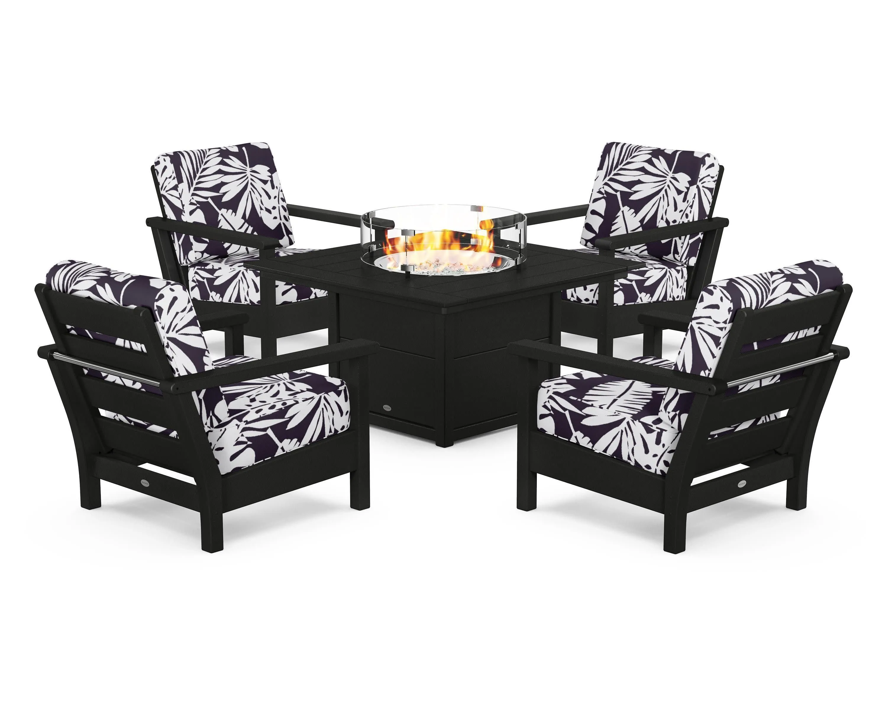 Harbour 5-Piece Conversation Set with Fire Pit Table