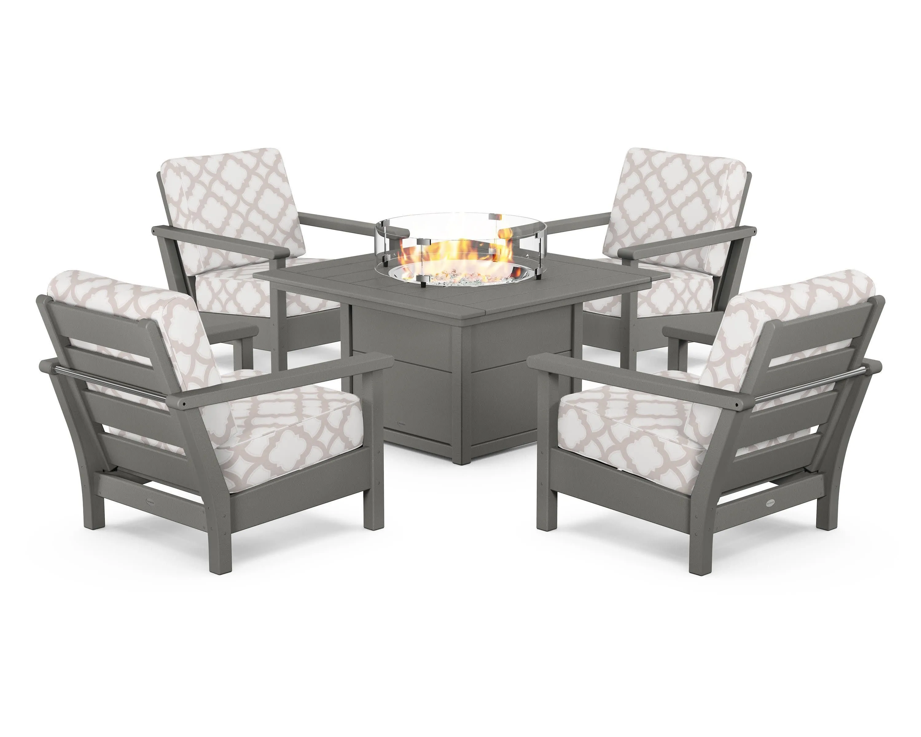 Harbour 5-Piece Conversation Set with Fire Pit Table