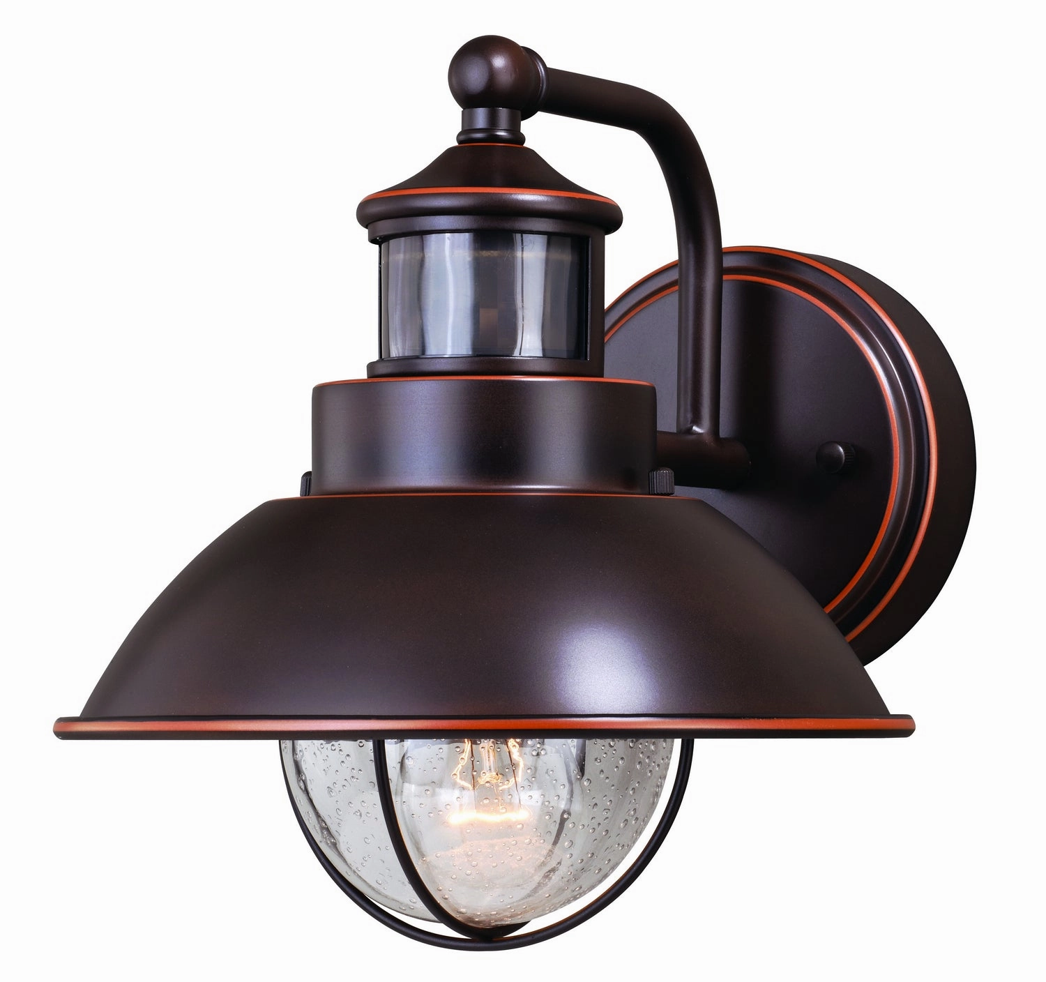 Harwich One Light Motion Sensor Outdoor Wall Light Burnished BronzeOutdoor wall sconces with motion sensor