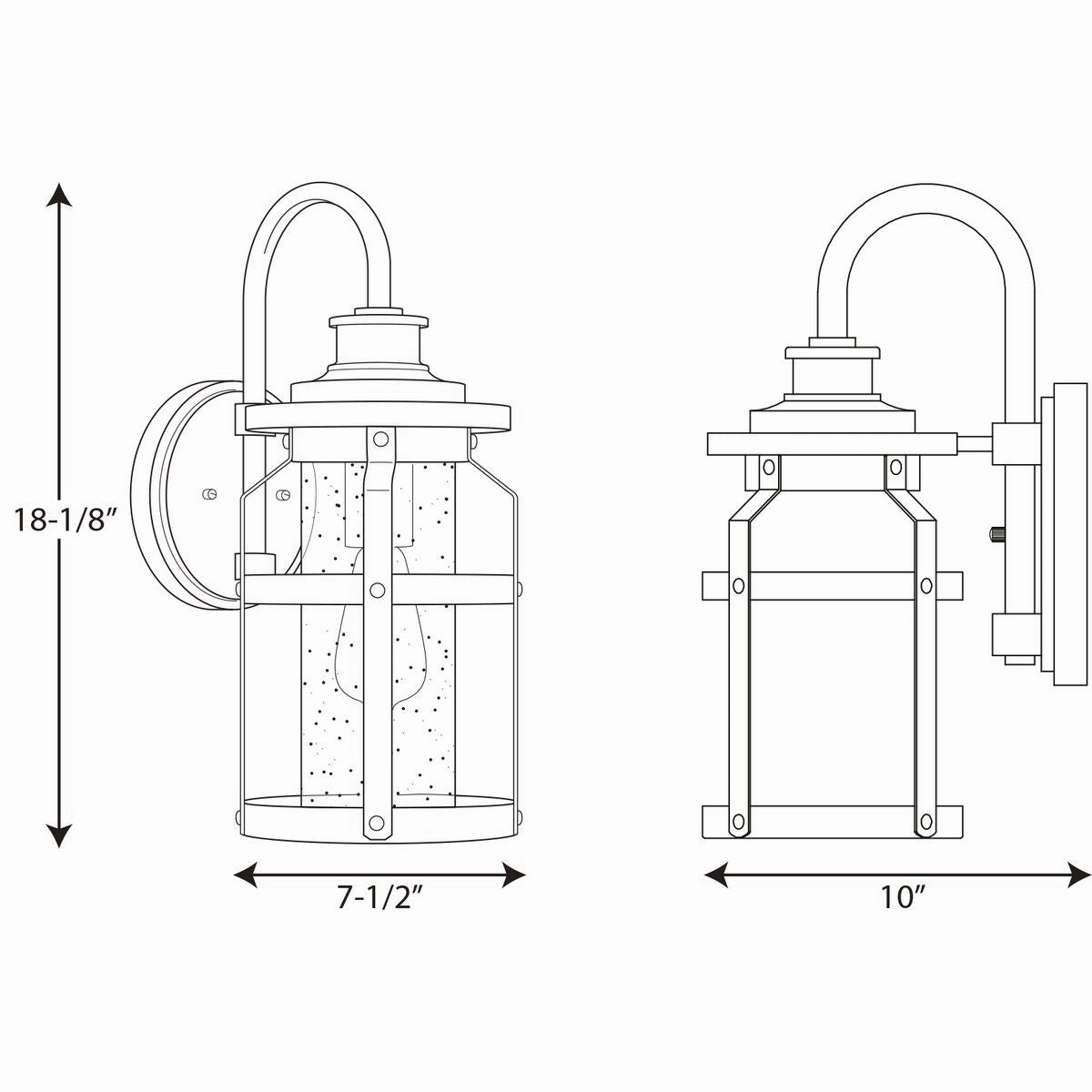 Haslett One Light Wall Lantern Black
