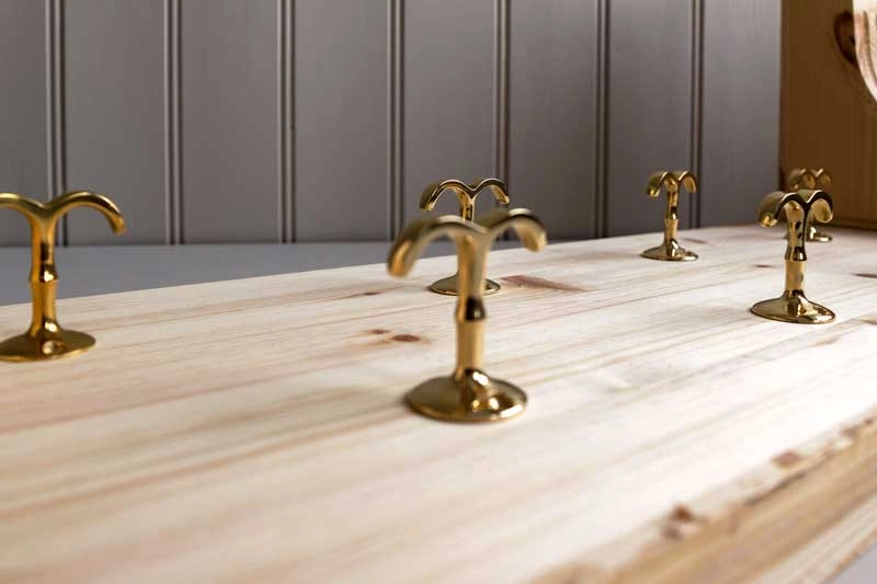 Hat rack hook - Anchor hook brass